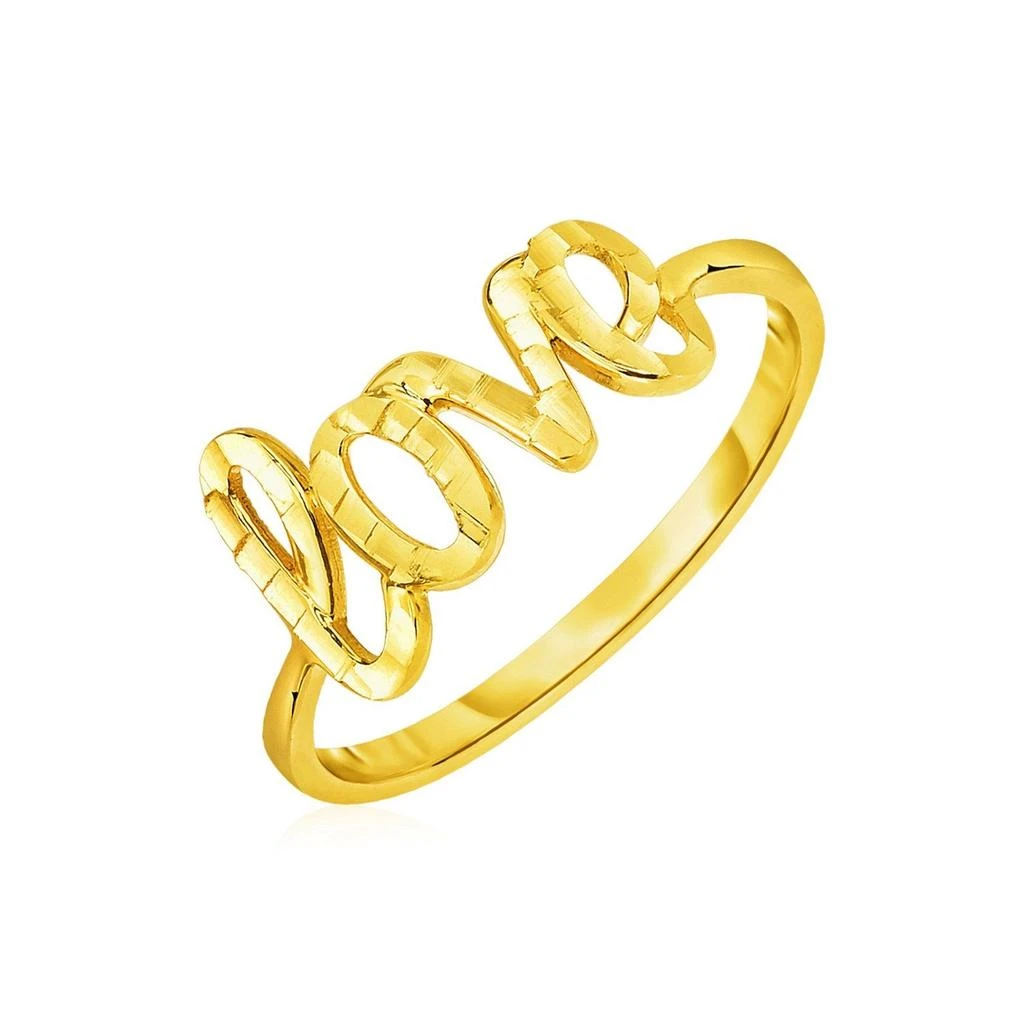 FASHNZFAB 14k Yellow Gold Ring with Love from Premium Outlets