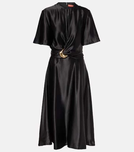 Altuzarra Honey belted silk satin midi dress 1