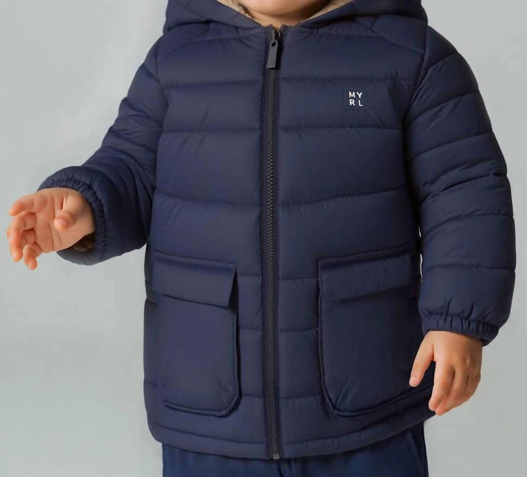 Mayoral Kid
s Reversible Soft Coat In Blue