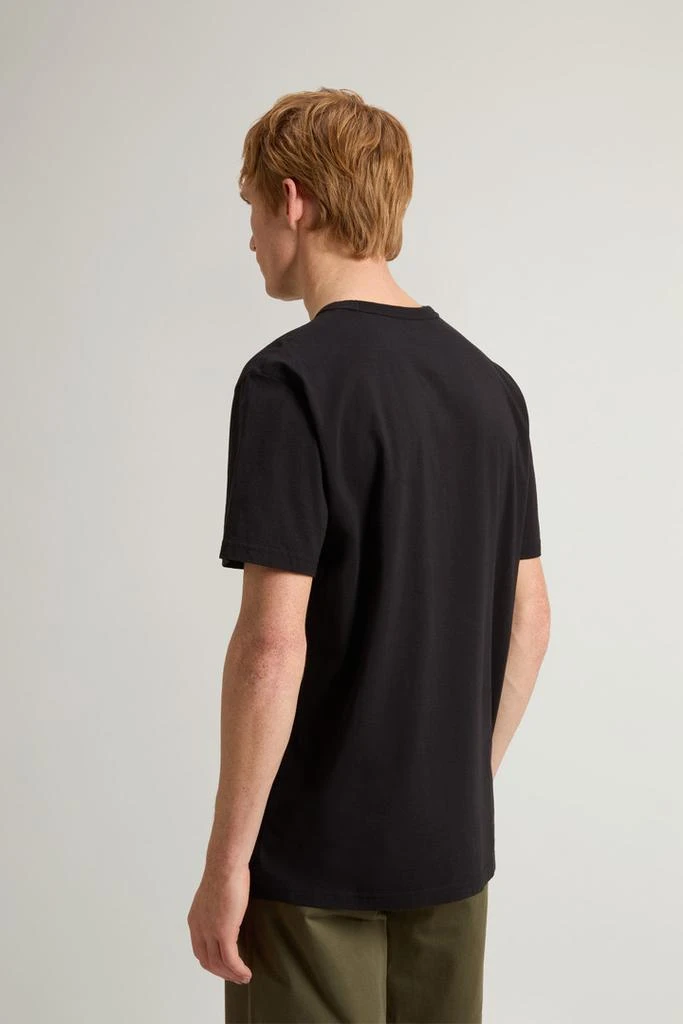 Woolrich Pure Cotton T-Shirt with Logo - Men - Black 3