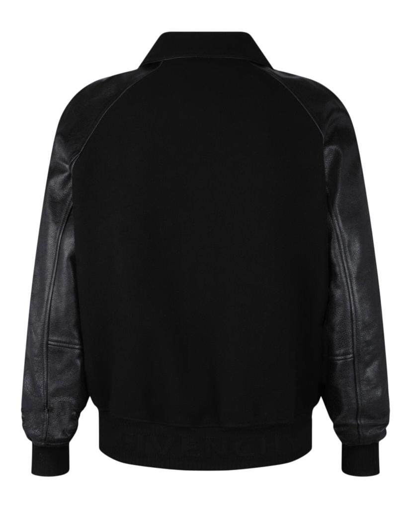 Givenchy Logo-Plaque Leather Varsity Jacket