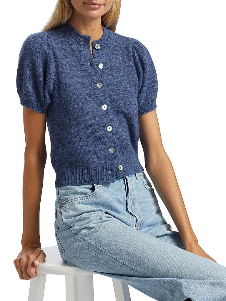 DÔEN Anisa Alpaca-Wool Short-Sleeve Crop Cardigan 6