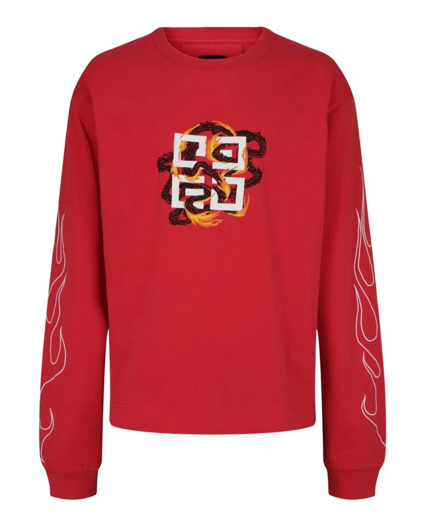 Givenchy Boxy Fit 4G Dragon Long Sleeve T-Shirt