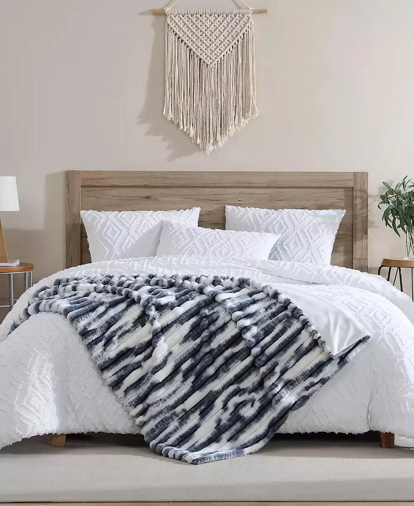French Connection CLOSEOUT! Abstract Printed Faux Fur Throw, 60" x 50" 3