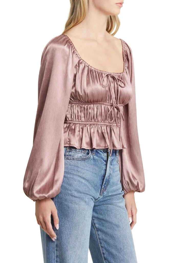 All in Favor Long Sleeve Textured Satin Top 3