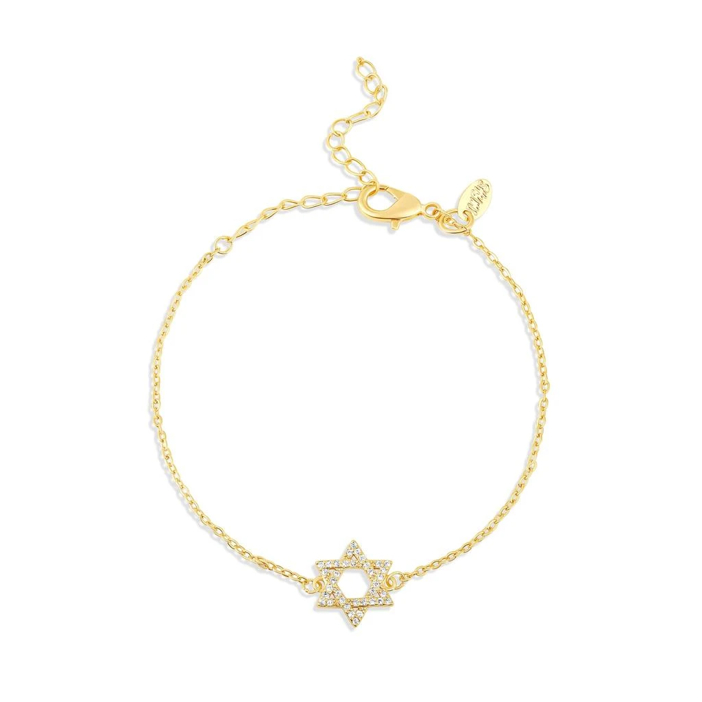 SHYMI Pave Star of David Bracelet — 18K Gold-Filled, Rhodium Plated, Cubic Zirconia, Adjustable Size, Day to Night, Delicate