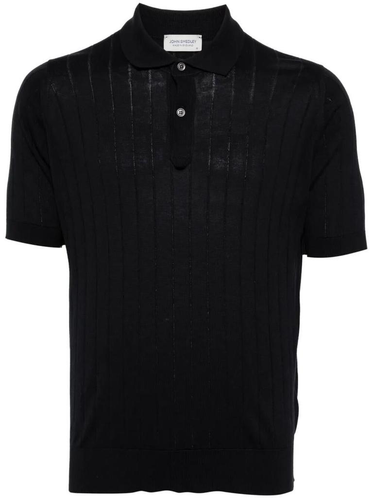 JOHN SMEDLEY ISIS COTTON POLO SHIRT ネイビー John Smedley Men's ISIS Heritage Knit Polo Shirt in Navy
