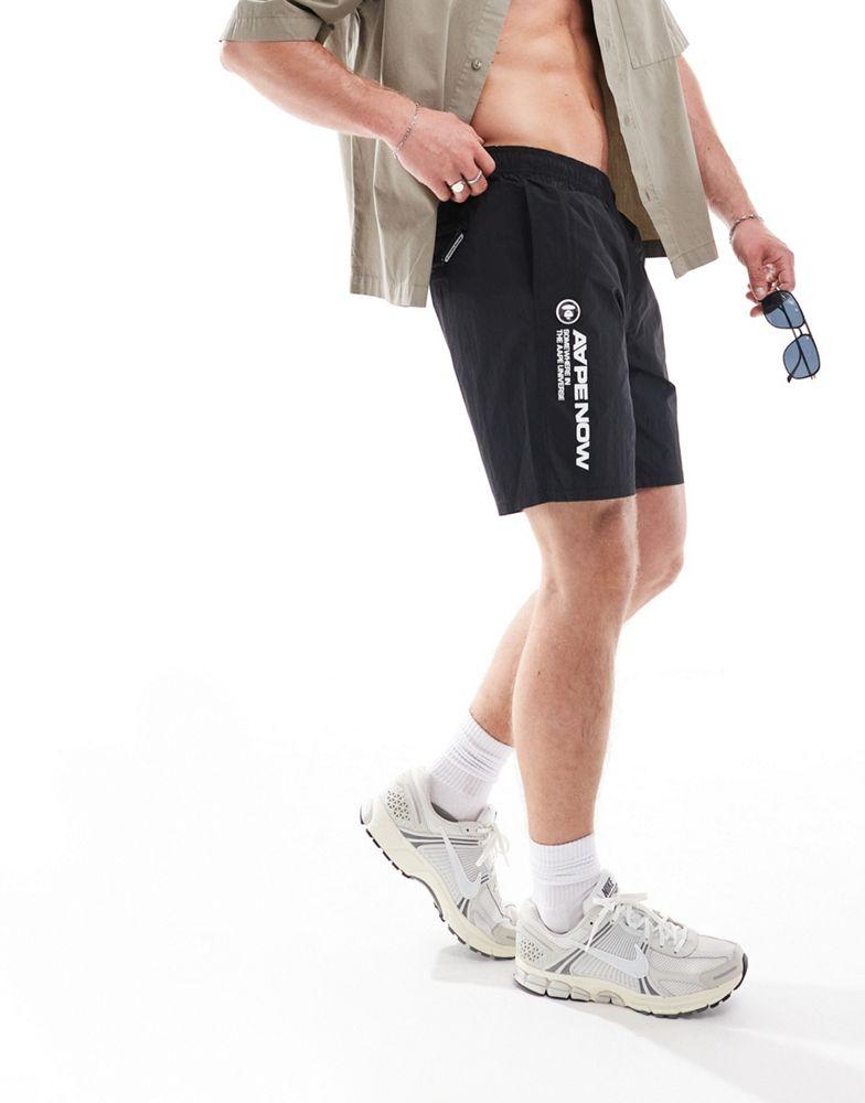 AAPE Aape By A Bathing Ape swim shorts with logo in black