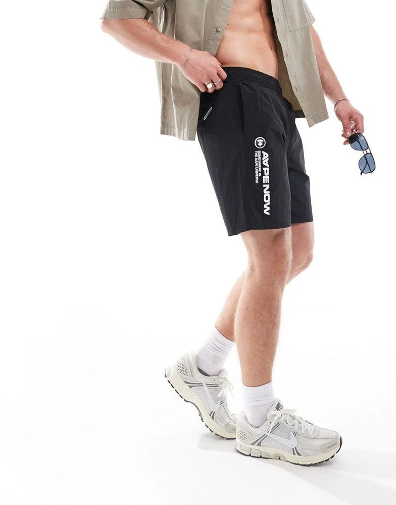 AAPE Aape By A Bathing Ape swim shorts with logo in black 1