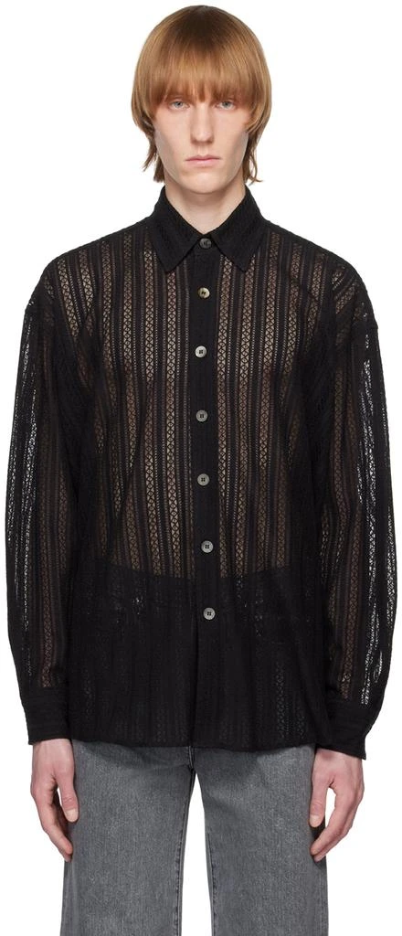 JieDa Black Semi-Sheer Shirt 1