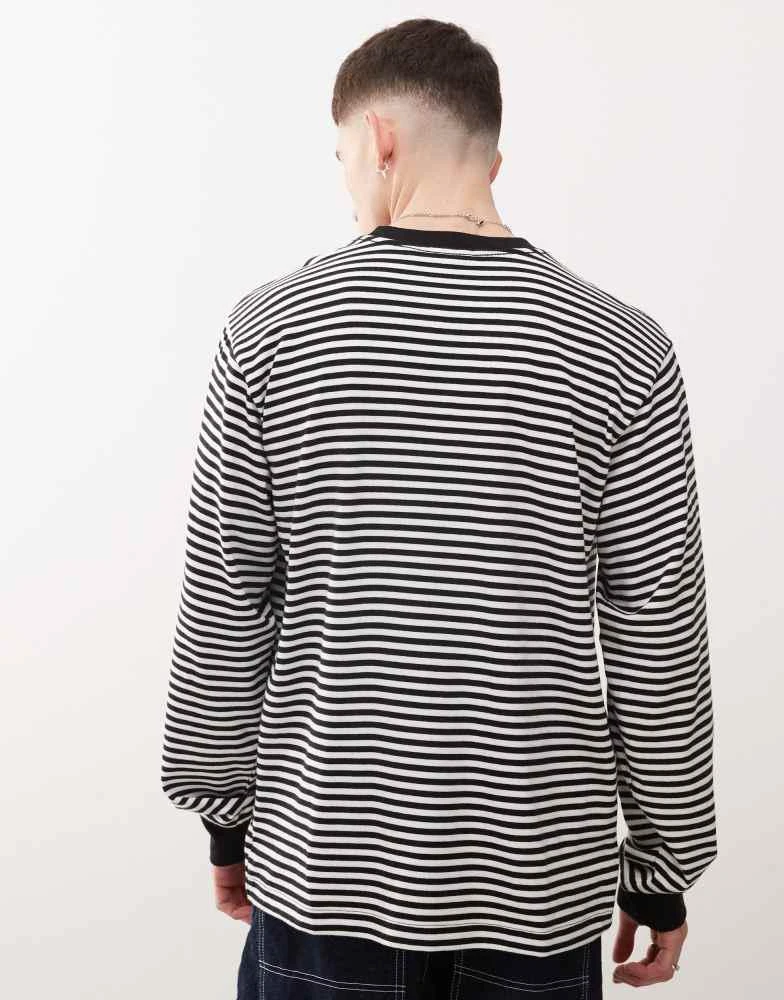 Obey Obey long sleeve t-shirt in black stripe 4