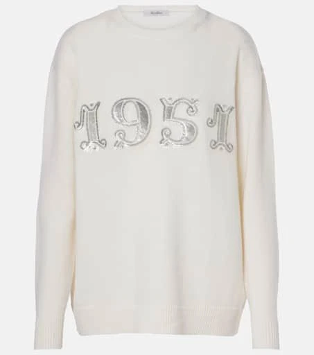 Max Mara Plata embellished wool and cashmere sweater 1