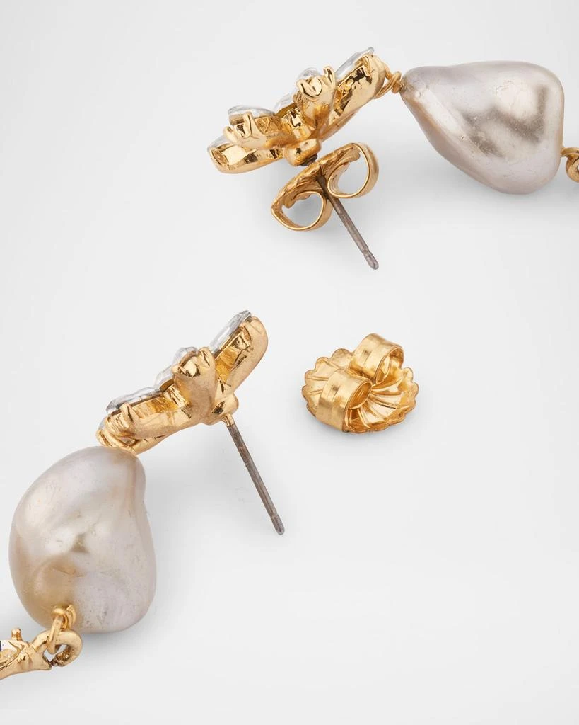 Devon Leigh Pearl Crystal Flower Statement Post Earrings 4