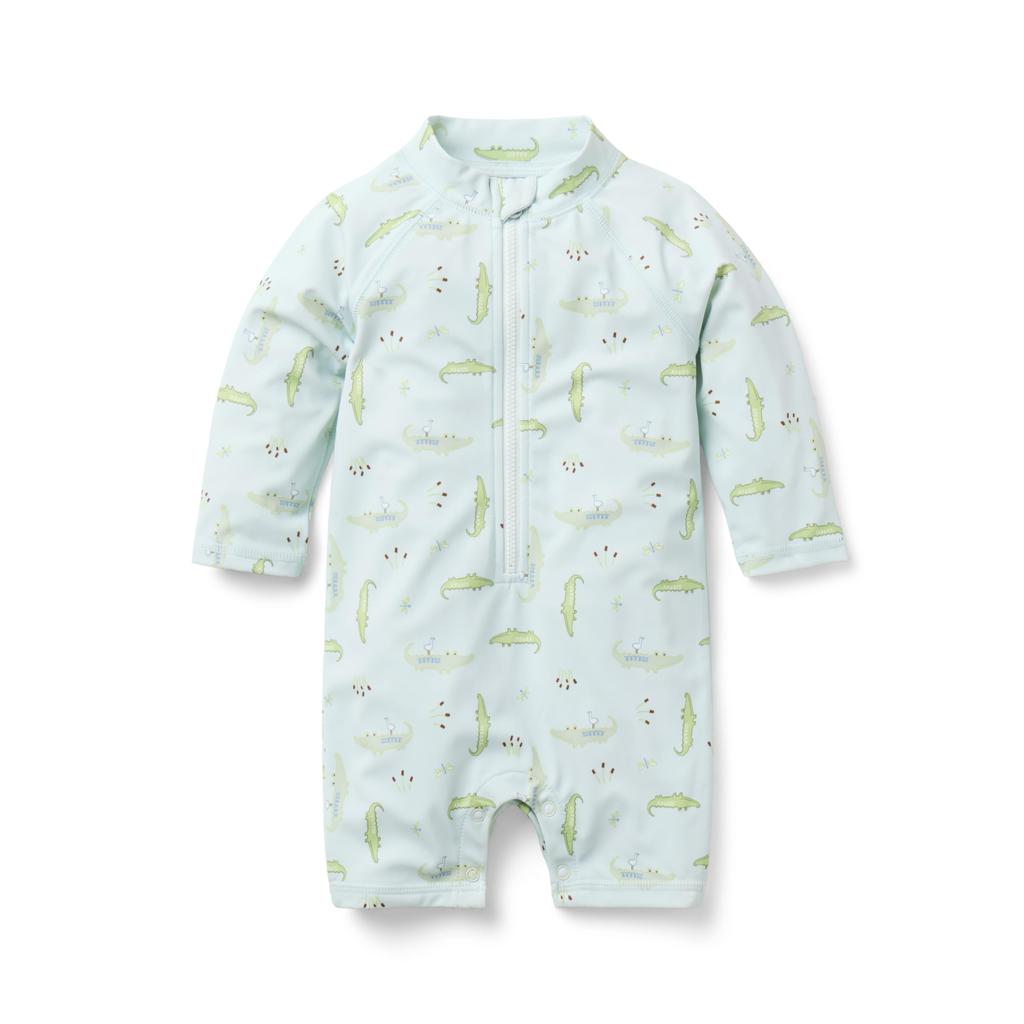Janie and Jack Gator Print Swim One-Piece (infant)