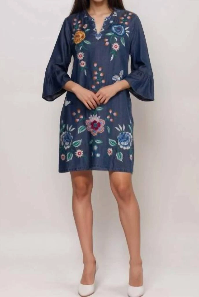johnny was denim dress Buy LONG SLEEVE MESH TIERED DRESS
