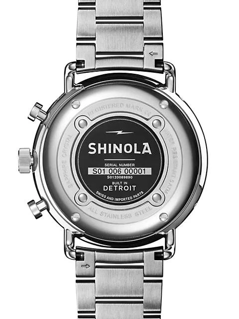 Shinola Canfield Sport Stainless Steel Chronograph Bracelet Watch 2