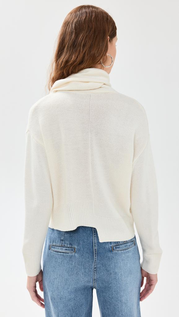 Pixie Market Neck Scarf Asymmetric Button Sweater