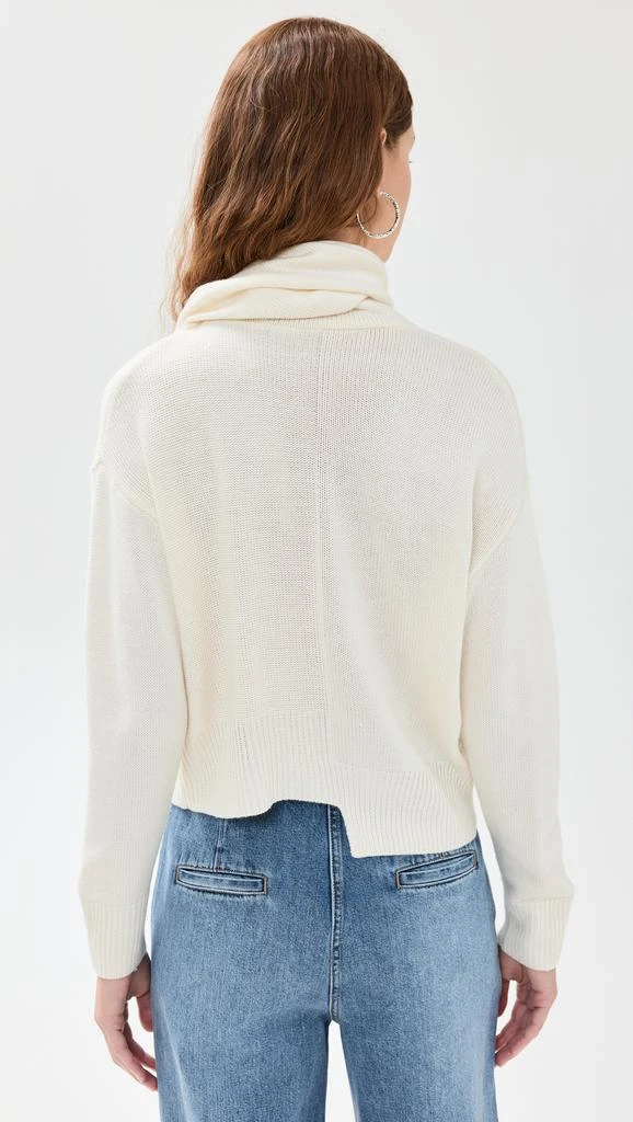 Pixie Market Neck Scarf Asymmetric Button Sweater 2