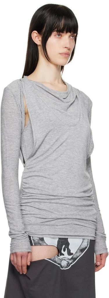 OPEN YY Gray Convertible Bolero T-shirt 2