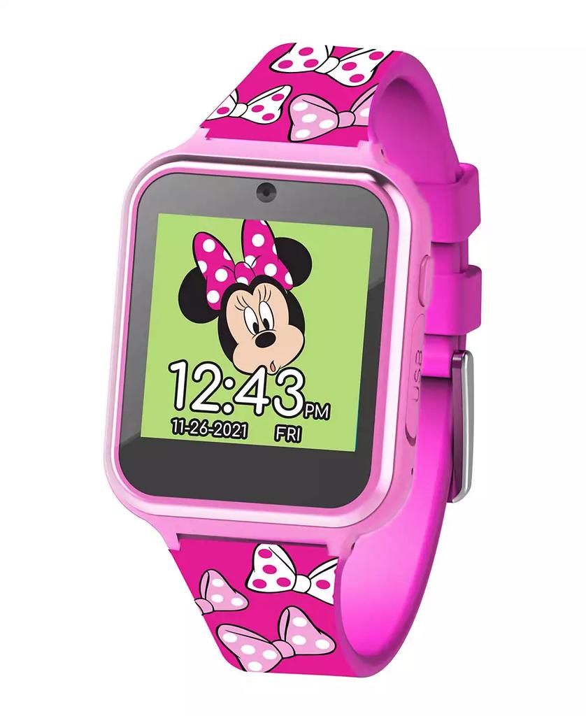 Accutime Minnie Mouse Kid's Touch Screen Pink Silicone Strap Smart Watch, 46mm x 41mm