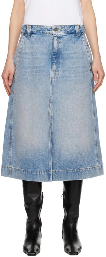 Khaite Blue Charlene Denim Midi Skirt 1
