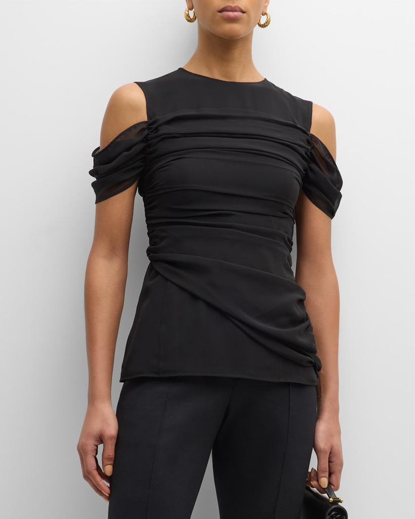 ADEAM Sylphide Cold-Shoulder Draped Top