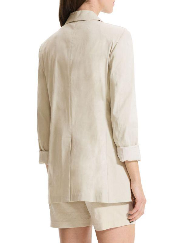 Theory Rolled-Sleeve One-Button Blazer