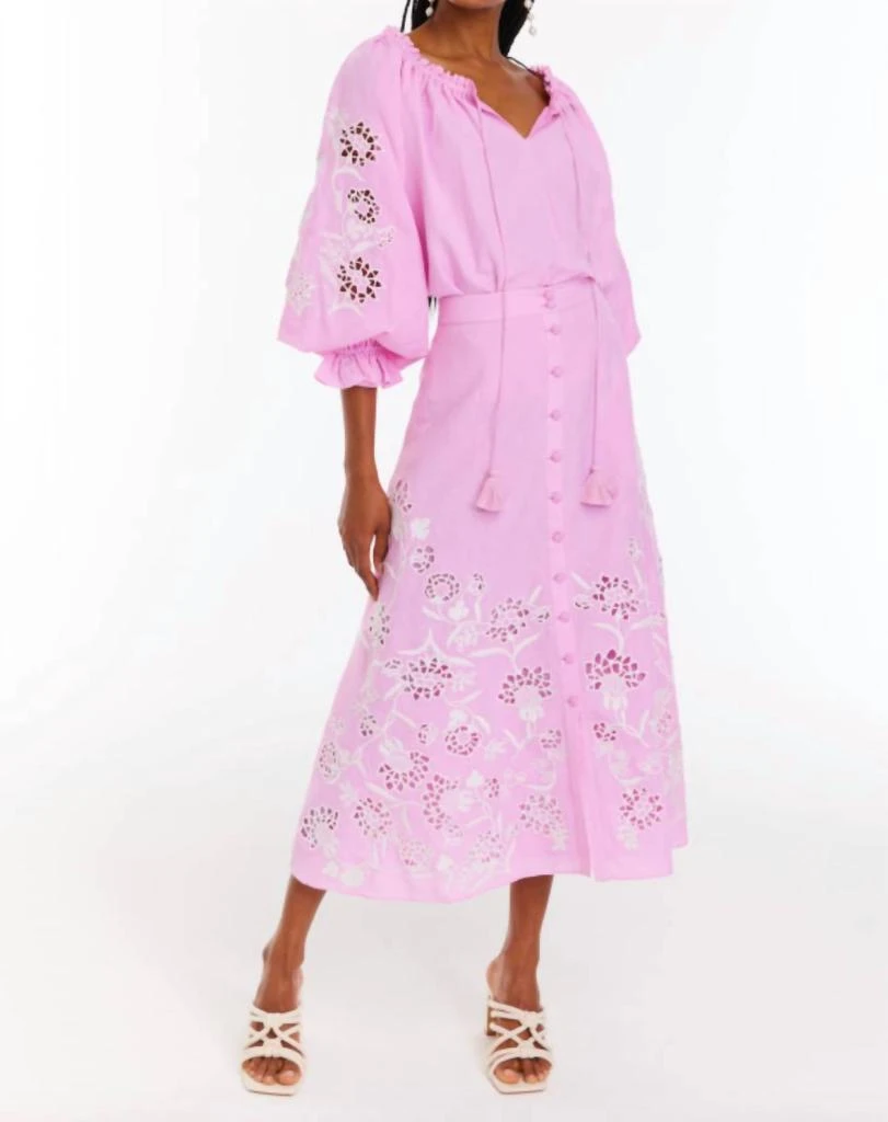 Allison New York Embroidered Tinsley Top In Bubblegum Pink 2