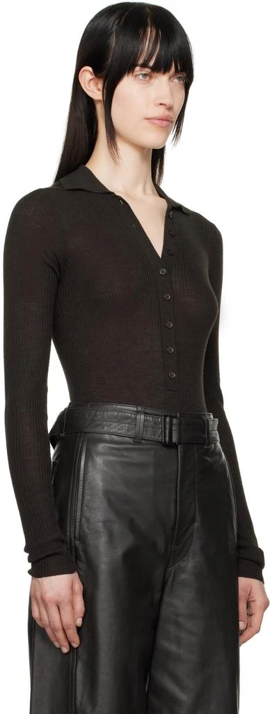 The Frankie Shop Brown Solana Polo Bodysuit 2
