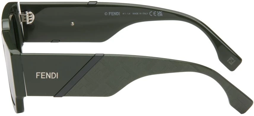 Fendi Green 'Fendi' Diagonal Sunglasses 3