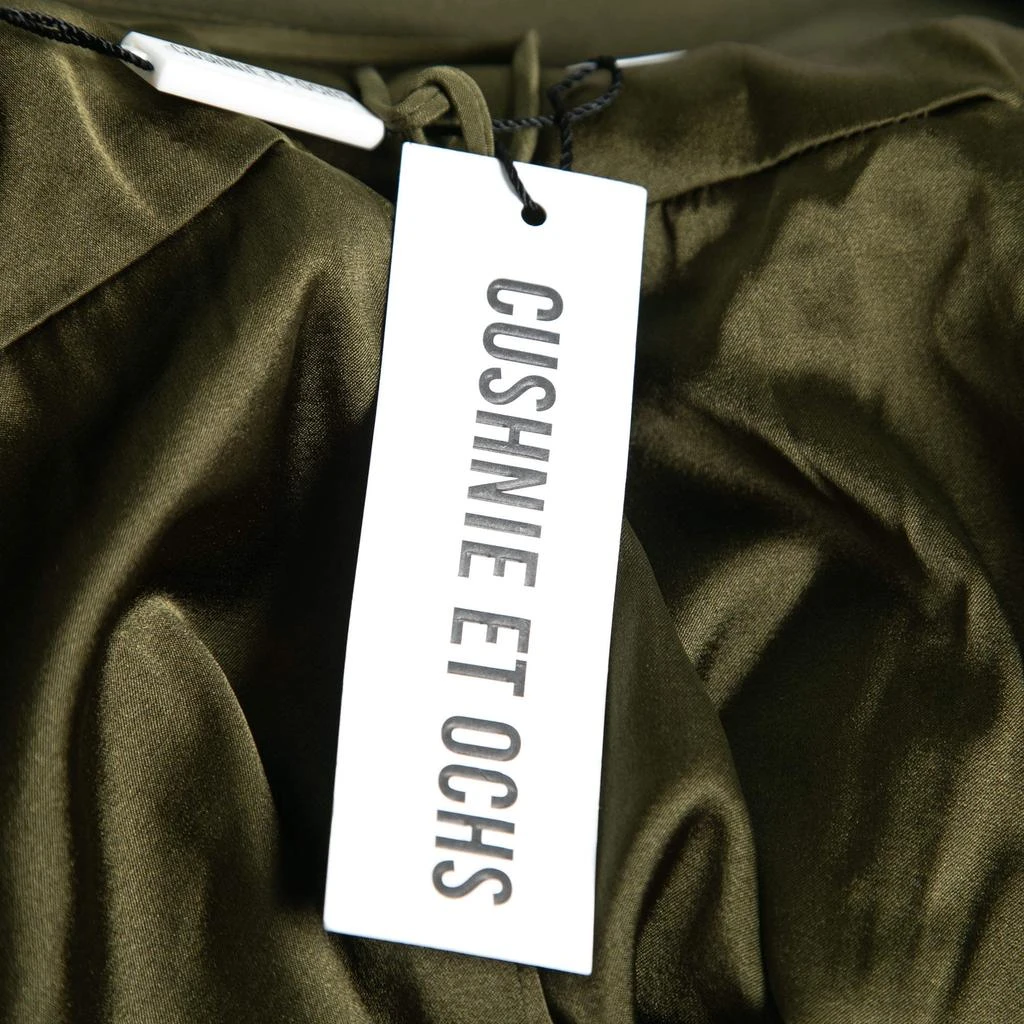 CUSHNIE Cushnie Et Ochs Safari Green Stretch Cotton Keyhole Detail Mini Dress XS 6