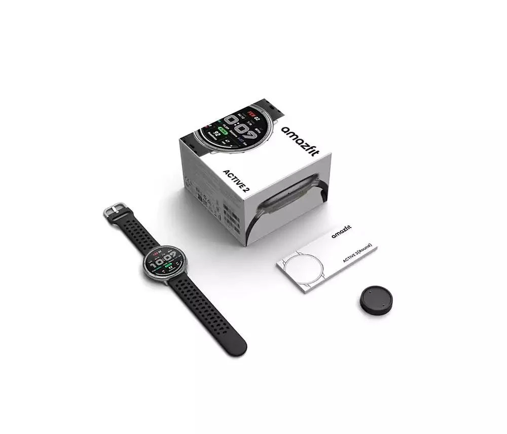 Amazfit Active 2 Smart Watch - Black Sport Silicone 6