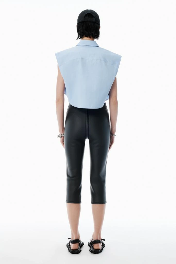 Alexander Wang Blue Button Up Shirt with Logo Nameplate 4