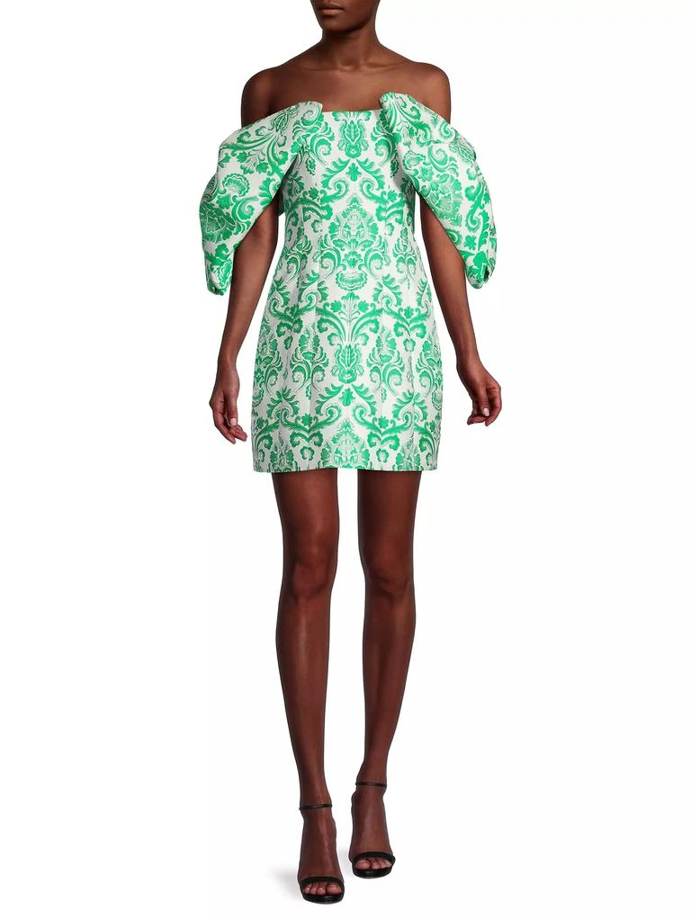Toccin Luna Puff-Sleeve Bow Minidress 2