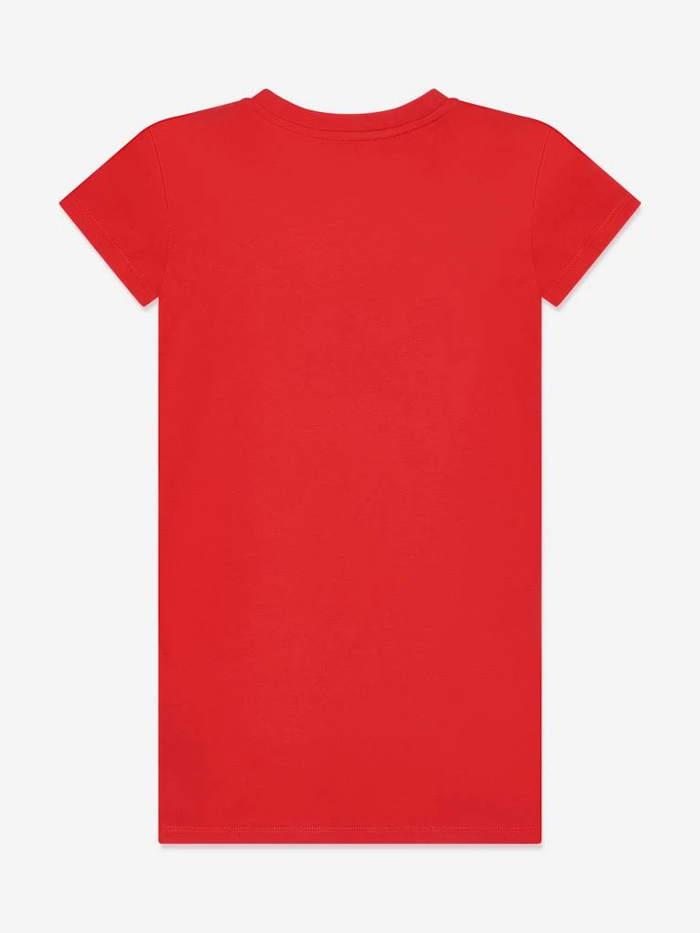 Balmain Balmain Girls Fringed Jersey Dress in Red 3