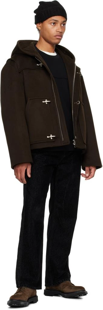 Solid Homme Brown Antique Ring Short Duffle Coat 4