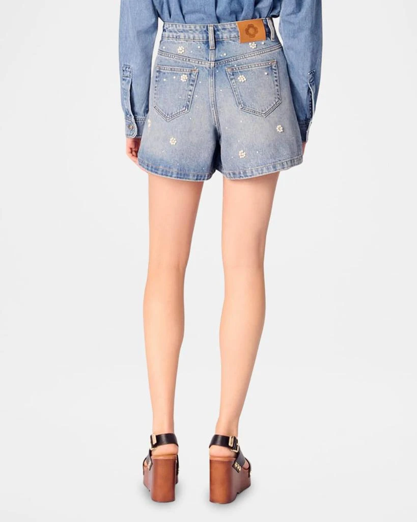Maje Icarla Embellished Denim Shorts 3