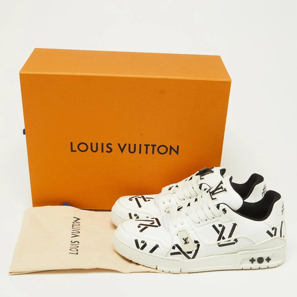 Louis Vuitton Louis Vuitton White/Black Monogram Faux Leather LV Trainer Sneakers Size 41 9