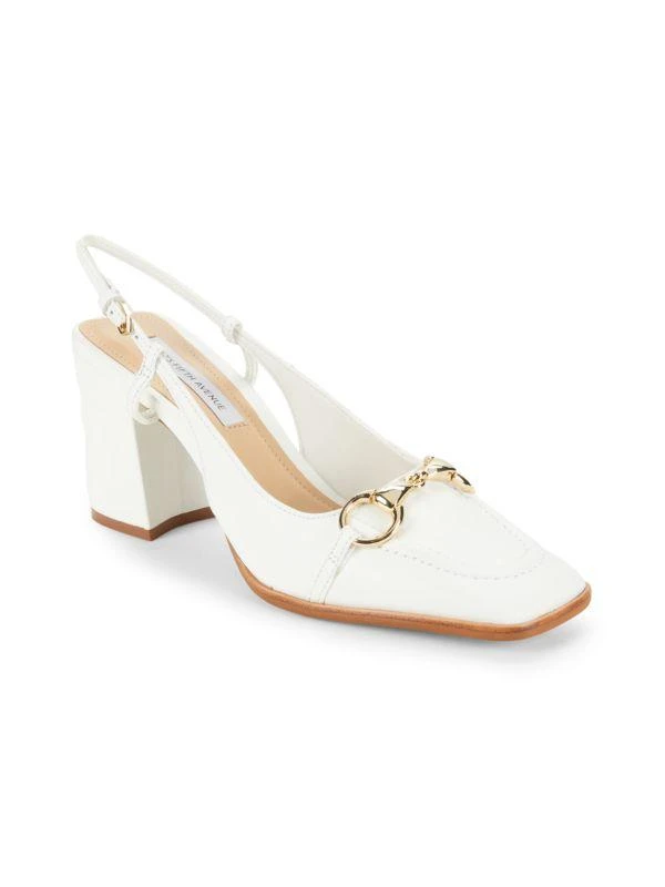 Saks Fifth Avenue Leather Block Heel Pumps 2