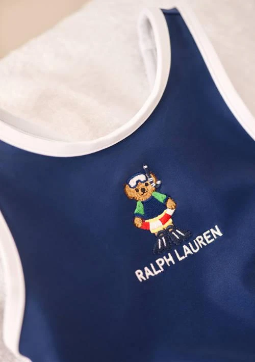 Ralph Lauren Lauren Childrenswear  Baby Girls Polo Bear Ruffled One Piece Swimsuit 1