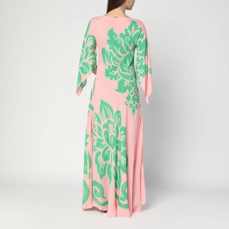 bright pink maxi dresses Pink Floral V-Neck Maxi Dress - All Dresses