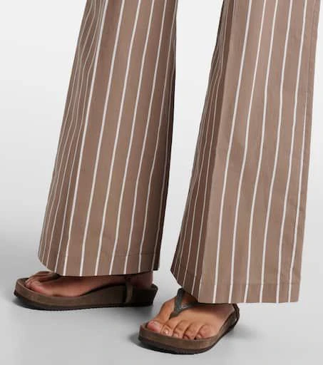 Brunello Cucinelli Striped cotton-blend wide-leg pants 5