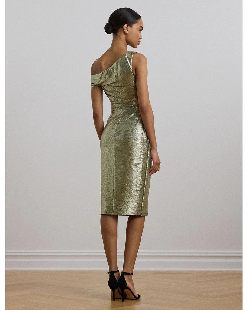 Ralph Lauren Metallic One Shoulder Cocktail Dress 2