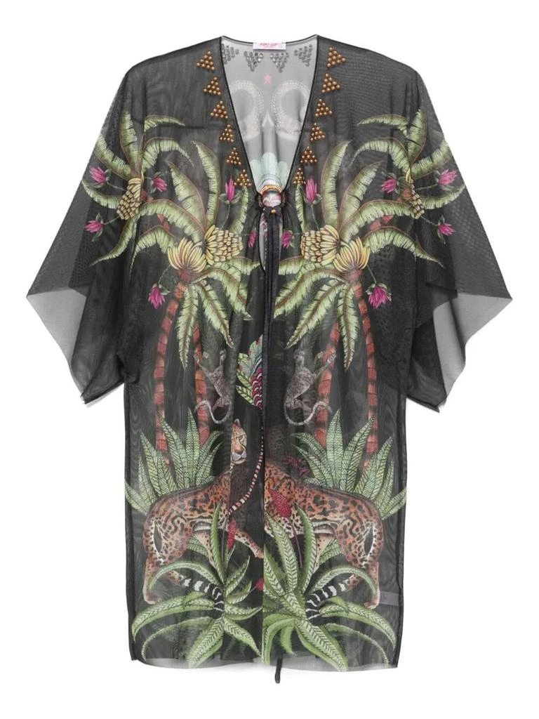Pin Up Stars Pin Up Stars Safari-Print Tulle Poncho Dress Clothing 1