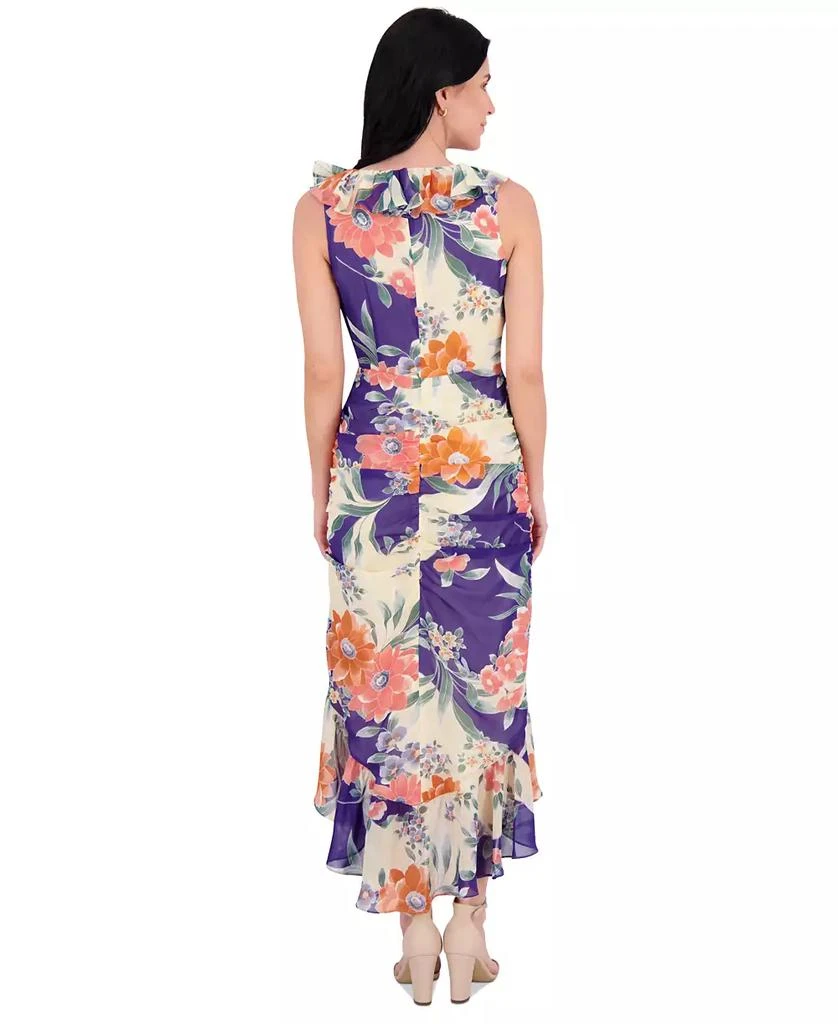 Kensie Women's Printed Ruffled High-Low Maxi Dress 3