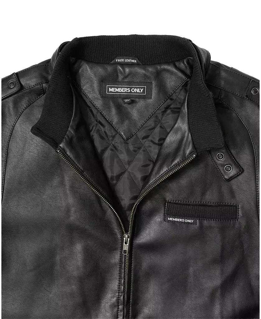 Members Only Men
s Faux Leather Iconic Racer Jacket 7