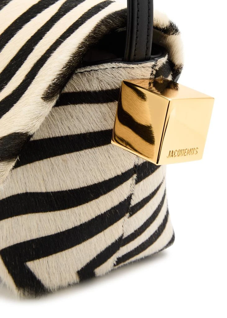 Jacquemus Le Rond Carré zebra calf-hair shoulder bag 3