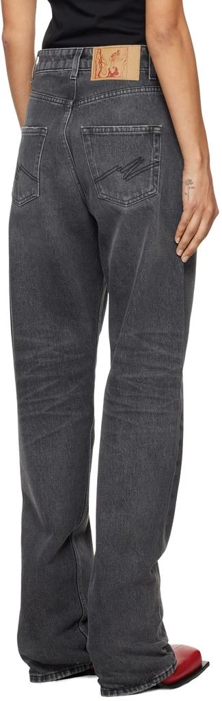 Martine Rose Black Open Fly Jeans 3