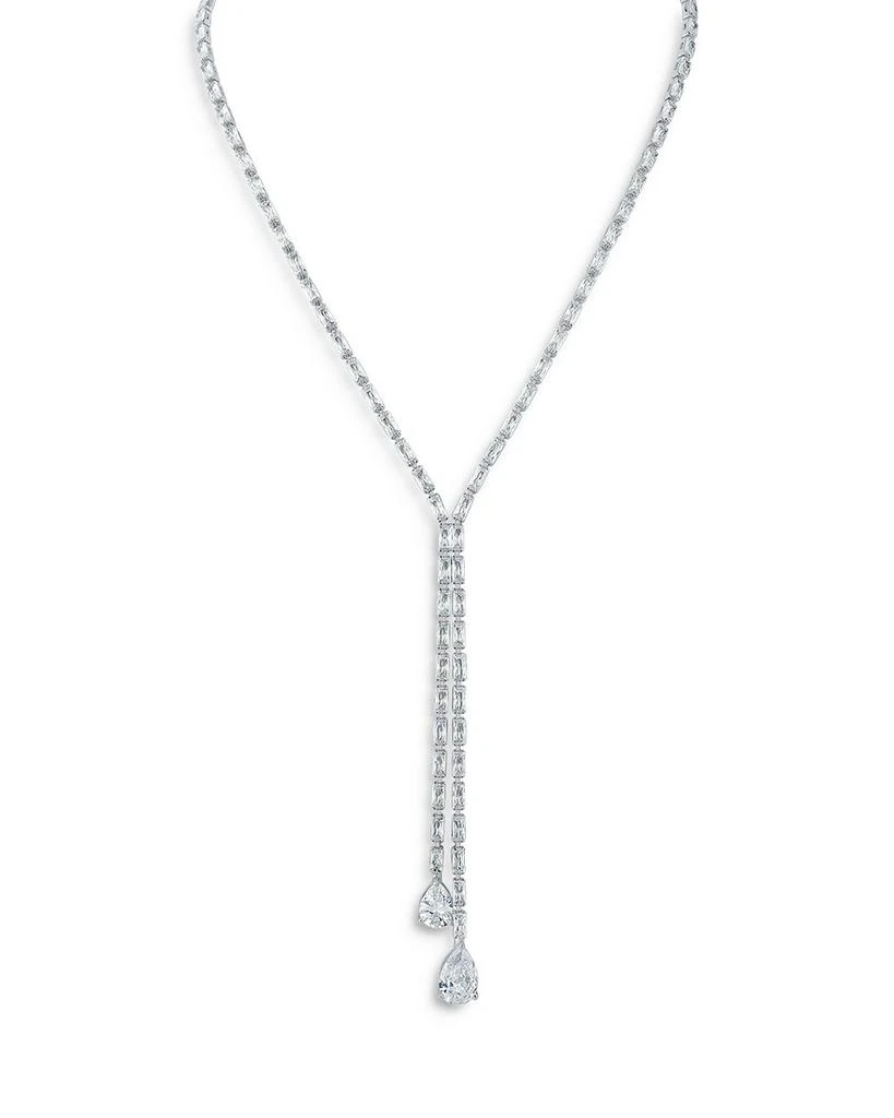 Kenneth Jay Lane CZ By Baguette & Pear Y Necklace, 17" 1