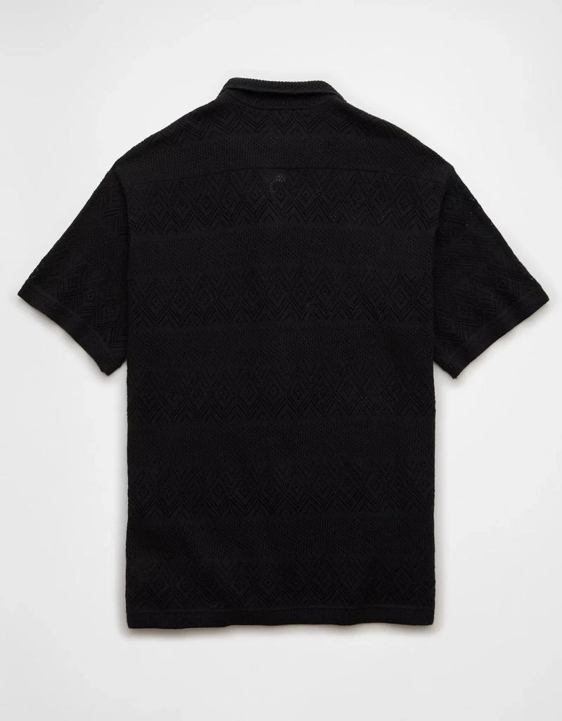 AE AE Diamond Crochet Button-Up Sweater Polo Shirt 4